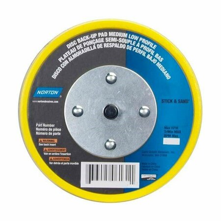 NORTON CO Back-Up Pads for Dual Actio/Random Orbital Sanders, 6 Norgrip Medium Tapered, Type: X, GRIT: 10000 636425-06145